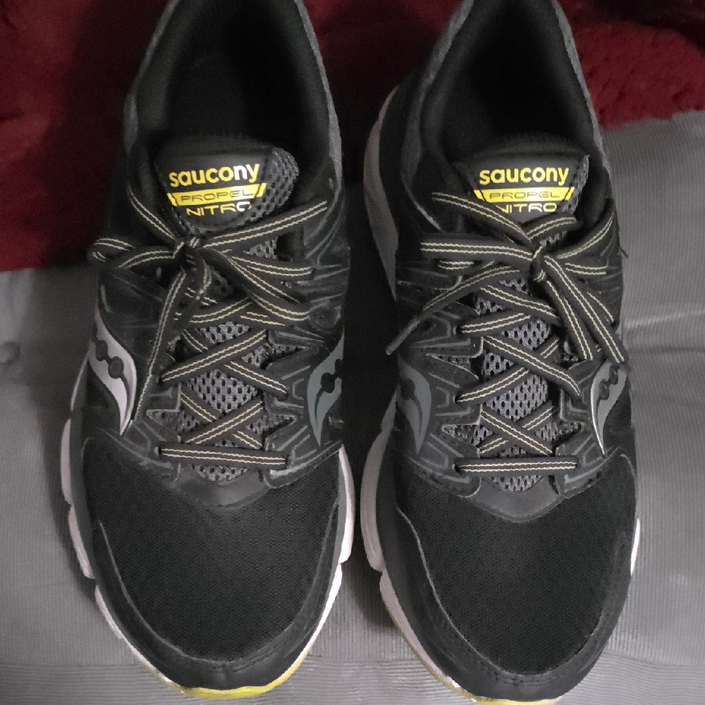 Saucony Black and Yellow Athletic Sneakers